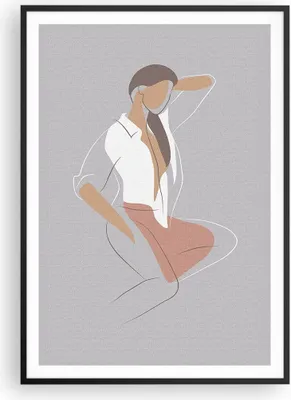 Produktbild von Gerahmtes Poster - Schwarzer Rahmen - Frau Grafik Modern - 70x100 cm - Wand Bild - Wanddeko - Wandbilder - Kunstposter - Wandposter - Bilderrahmen - Bilder - Kunstdruck - Wandbild - P2BPA70x100-4266