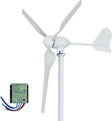 Produktbild von 5000W horizontale Windturbine - 24V Windgenerator - 3 Rotorblätter - Anlauf bei 2 m/s - Aluminiumlegierung - Laderegler inklusive - Weiß