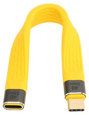 Image de Câble flexible court USB-C vers USB-C, connecteur mâle Type-C vers femelle, prise en charge PD 100 W / 5 A, recharge rapide et transfert de données à 40 Gbps