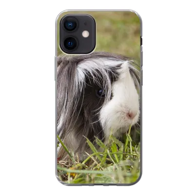 Produktbild von MuchoWow® Handyhülle Schutzhülle Hülle für iPhone 12 Langhaar-Meerschweinchen Silikon Softcase Handy Hülle - Schutzhülle