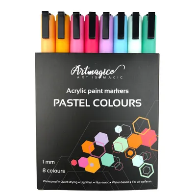 Obrázek produktu pro Artmagico akrylové popisovače s jemným hrotem - pastelové - 8 ks