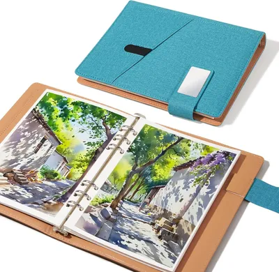 Productafbeelding van Aquarel Schetsboek, 100% Katoen Zuurvrij Aquarel Journal, 300 g/m²/140 lbs Hot Press Aquarel Papier voor Kunstenaars, Volwassenen, Studenten