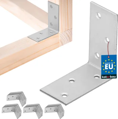 Obrázek produktu pro KOTARBAU® 50 ks. Úhelníková spojka 50 x 50 x 25 mm pozinkovaná ocel stříbrná těžký úhelníková spojka nosníku nábytek úhelníková spojka dřevo úhelníková spojka police úhelníková spojka kovová stabilní odolná ocelová úhelníková spojka