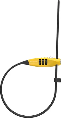 Produktbild von ABUS Kabelschloss Combiflex TravelGuard – Schloss zur Sicherung von Helm, Kinderwagen, Skiern und Gepäck – 45 cm Kabellänge – mit Zahlencode – Gelb