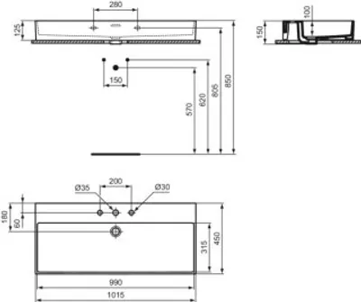 Produktbild von IDEAL STANDARD R0551MA Waschtisch Extra 1015 mm 3 Hahnlöcher