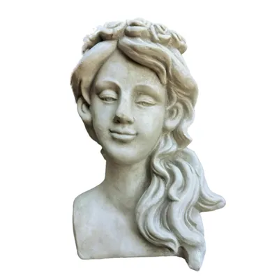 Produktbild von Kopf zum Bepflanzen aus Steinguss perfekt für den Garten die Terrasse oder den Vorgarten Frostfest Witterungsbeständig Neu Frau Blumenschale PO-2199