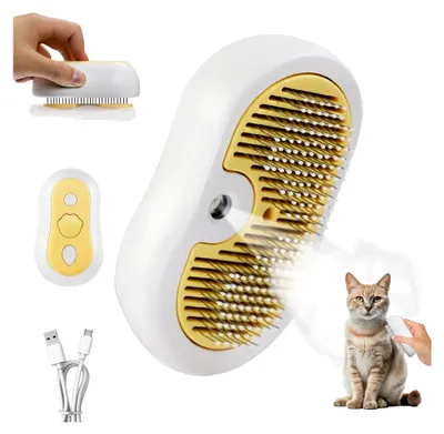Produktbild von Katzenbürste mit Dampf 3 in 1 - Sprühkamm für Katzen zur Fellpflege