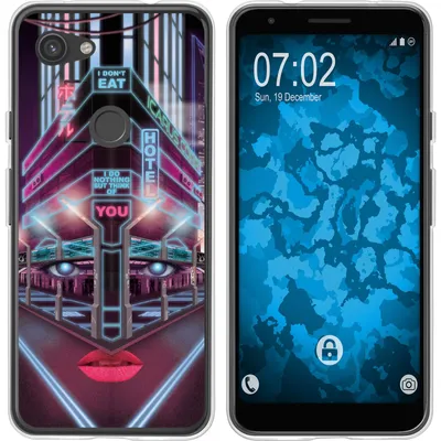 Produktbild von PhoneNatic Case kompatibel mit Google Pixel 3a Silikon-Hülle Retro Wave Cyberpunk.02 M5