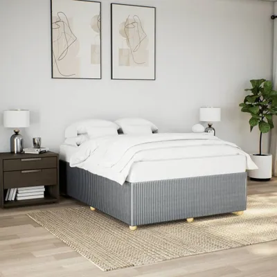 Zdjęcie produktu dla Maison Exclusive – rama łóżka bez materaca Jasnoszary 140 x 200 cm Tkanina