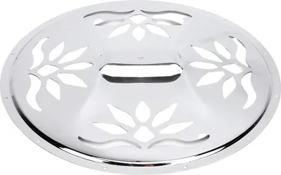 Imagen del producto de Cubierta para guitarra resonadora, acero inoxidable, plateada, con placa perforada decorativa