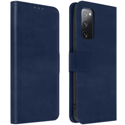 Zdjęcie produktu dla Etui Avizar z klapką, portfelem i funkcją podstawki, dla telefonu Samsung Galaxy S20 FE, kolor niebieski