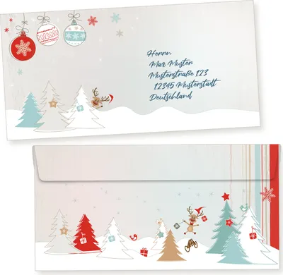 Produktbild von Joulujuhla 100 Stück Weihnachtsumschläge Din lang ohne Fenster Umschläge Weihnachten selbstklebend