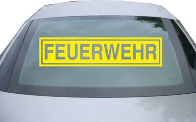 Produktbild von Indigos UG - Aufkleber Heckscheibe & Motorklappe DE2439 - gelb - 600x142 mm - Feuerwehr - Auto Scheiben Fenster Heckklappe Tuning Racing JDM - Die cut