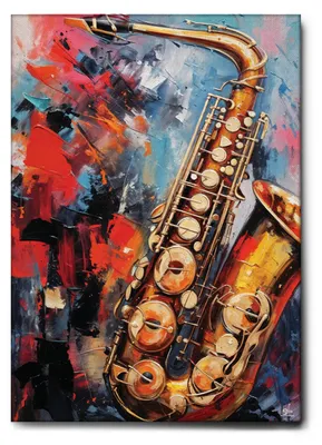 Zdjęcie produktu dla Giallobus - 97 - Saksofon jazzowy - Giallobus - 100D x 140S cm - Obraz - Standaard frame canvas