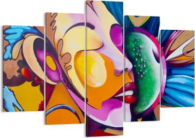 Produktbild von Bild auf Leinwand - Leinwandbild - Abstraktion modern - 150x100cm - Wand Bild - Wanddeko - Leinwanddruck - Bilder - Kunstdruck - Wanddekoration - Leinwand bilder - Wandkunst - EA150x100-3521