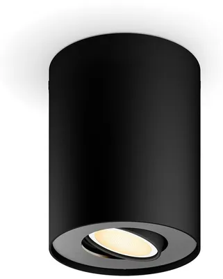 Produktbild von Philips Hue White ambience Pillar Einerspot erw., Intelligenter Einbaustrahler, Bluetooth/Zigbee, Schwarz, LED, Metall, GU10