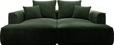 Produktbild von 3-Sitzer-Sofa mit tiefem Sitz aus grünem Kord - PINETA