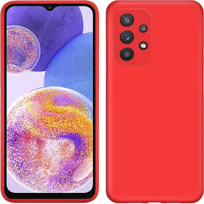 Produktbild von Galaxy A23 Hülle, Flüssig Silikon Weich Gummi Schutzhülle für Samsung Galaxy A23 4G / 5G Rot