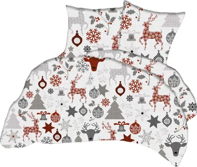 Produktbild von WEIHNACHTSBETTWÄSCHE 135x200cm+1x80x80cm 100% BAUMWOLLE Renforce MUSTER: RENTIERE