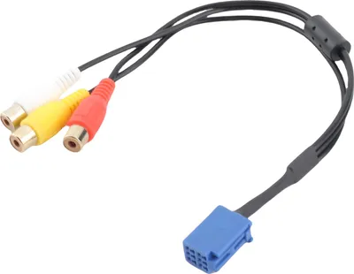 Image de Adaptateur RCA pour voiture Câble VTR 6 broches Bleu Remplacement du port A/V pour Toyota