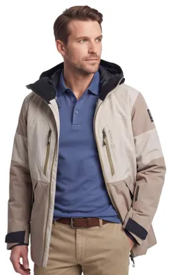 Produktbild von Wasserfester Khaki Parka mit Kapuze, halblange Schnittform, Winterjacke für Herren