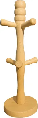 Zdjęcie produktu dla Stojak na kubki drewniany 32 cm – wieszak na filiżanki