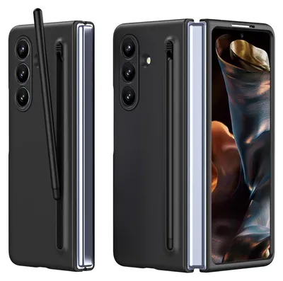 Produktbild von Für Samsung Galaxy Z Fold7 5G Skinfeel Schutz Hülle mit Stifthalterung Schwarz