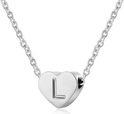 Produktbild von Silber Damen Halskette Initialschmuck Buchstabenherz Anhänger