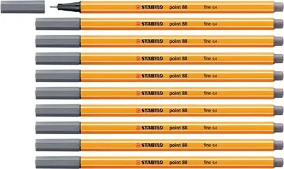 Produktbild von Fineliner - STABILO point 88 - 10er Pack - dunkelgrau