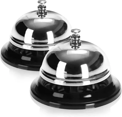 Productafbeelding van Tafelbel - Set van 2 - Tafelbel met helder geluid - Receptiebel voor portier