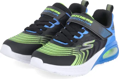 Produktbild von Skechers MICROSPEC MAX ADVANCE Kinder Low Sneaker VORTIVOX Schwarz Blau Textil Synthetik Größe: 34