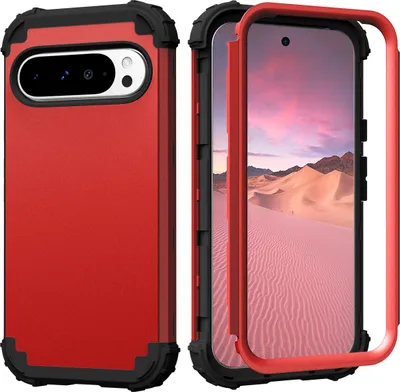 Immagine prodotto di Custodia per Google Pixel 9 Pro XL Hybrid 3in1 PC e TPU antiurto, custodia resistente rosso