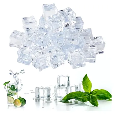 Produktbild von 60 Stück Künstliche Acryl-Eiswürfel Wiederverwendbar Klar 20MM