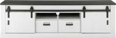 Produktbild von TV Lowboard SHELTON-61 in Pinie weiß Nb. mit anthrazit, B/H/T: ca. 201/61/43 cm
