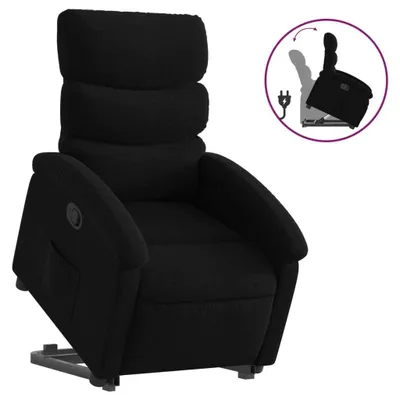 Produktbild von Relaxsessel mit Aufstehhilfe Schwarz Stoff