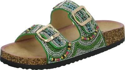 Produktbild von living UPDATED Damen-Pantolette Grün-Mehrfarbig, Farbe:grün, EU Größe:39