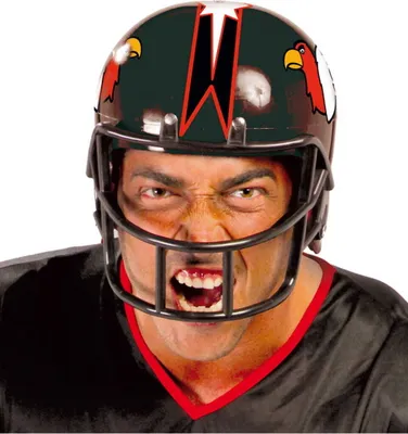Produktbild von Schwarzer American Football Helm als Sportler Kostümzubehör für Karneval