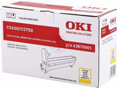 Produktbild von OKI Yellow image drum for C5650/5750, Original, OKI C5650, C5750, 20000 Seiten, Laserdrucken, Gelb, Schwarz, Silber