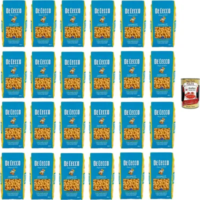 Produktbild von De Cecco Cavatappi N°87, 100% Italienisch Pasta Nudeln 24x 500g + Italian Gourmet Polpa 400g