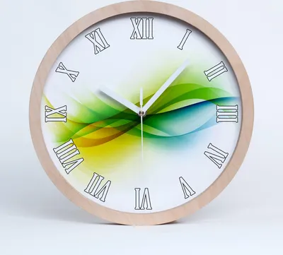 Produktbild von Holzuhr 25fi cm wanduhr - weiße Spitzen - abstrakcjaale