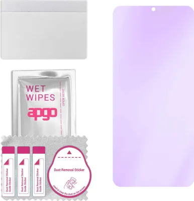 Produktbild von apgo Hybrid Schutzglas, kompatibel mit Oppo Reno3 CPH2043, Anti-Blue, 9H Härte, toller Ersatz für Hartglas, kratzfester Displayschutzglas, Displayschutz, Full Glue