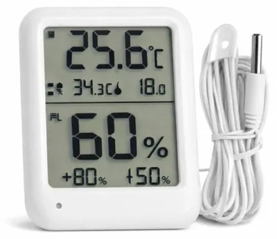 Obrázek produktu pro Verk 09239 Digitální teploměr a vlhkoměr s externí sondou, bílý