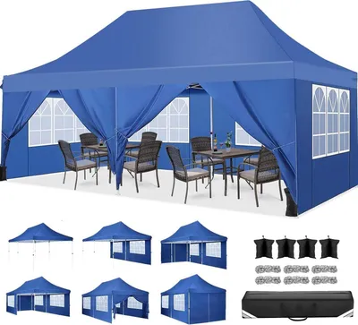 Image de COBIZI Pavillon pliable 3x6m étanche résistant à l'hiver avec parois latérales sac de sable