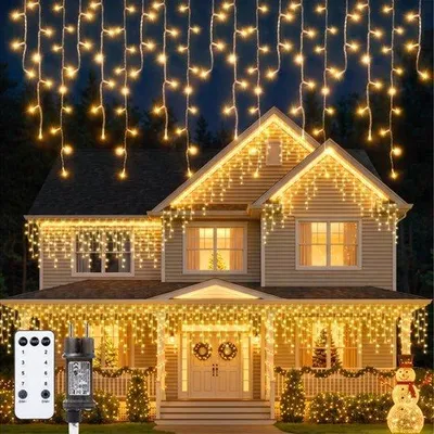 Productafbeelding van IJspegels-lichtslinger voor buiten, warm wit, kerstverlichting voor buiten