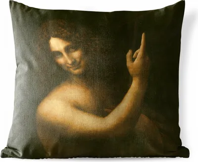 Produktbild von MuchoWow® Outdoor Kissen - Johannes der Täufer - Leonardo da Vinci - 50x50 cm - Wetterfest - Lounge Kissen - Komfortabel - Kissen mit Bild