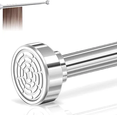 Imagen del producto de Varilla telescópica plateada, de 66 a 130 cm, extensible, para cortinas