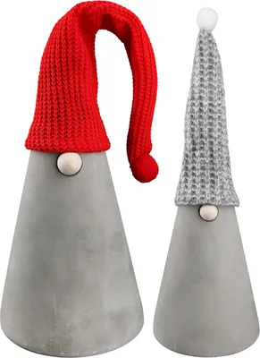 Image de Gilde Figur, Wichtel, "Tappo", Stoff, Zement, grau, H. 30 cm, D. 14 cm 55933 4063387559338 2 Stück (2-fach sortiert)