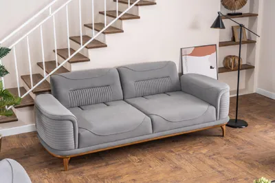 Produktbild von Modernes Graues Polstermöbel Set: Sofas und Sessel für Wohnzimmer Neu