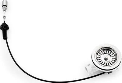 Produktbild von Zugexzentergarnitur, Knopf chrom passend für CORNO PF Edelstahl Spülen