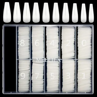 Produktbild von Künstliche Nagelspitzen Ballerina Acryl Vollabdeckung 500 Stück 10 Größen ABS